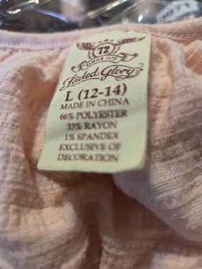 Faded Glory Pink Top - Size L (12-14)